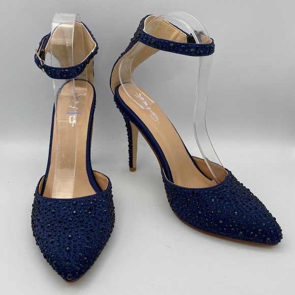 XYD Shoes - XYD Sexy Crystal Studded Stiletto High Heel  Pumps